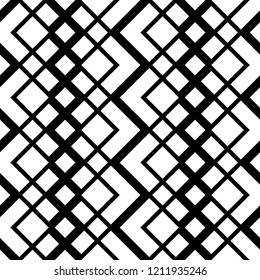 Design seamless monochrome diamond pattern. Abstract zigzag background. Vector art