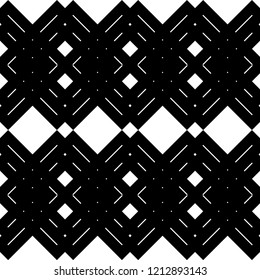 Design seamless monochrome diamond pattern. Abstract zigzag background. Vector art