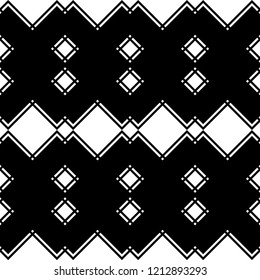 Design seamless monochrome diamond pattern. Abstract zigzag background. Vector art