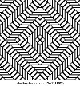Design seamless monochrome diamond pattern. Abstract geometric background. Vector art