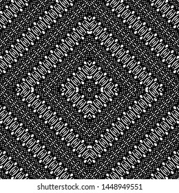 Design seamless monochrome diamond pattern. Abstract stripy background. Vector art