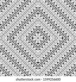 Design seamless monochrome diamond pattern. Abstract stripy background. Vector art