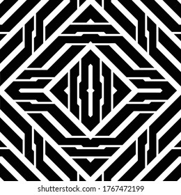 Erstellen Sie nahtlose monochrome Diamantmuster. Abstrakter, scharfer Hintergrund. Vektorkunst