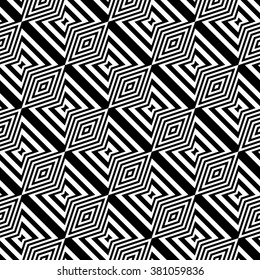 Design seamless monochrome diamond pattern. Abstract striped background. Vector art