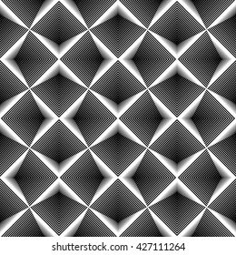 Design seamless monochrome diamond pattern. Abstract striped textured background. Vector art. No gradient