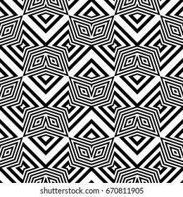 Design seamless monochrome diamond pattern. Abstract striped background. Vector art