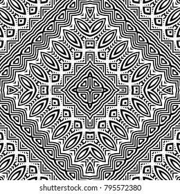 Design seamless monochrome diamond pattern. Abstract decorative background. Vector art. No gradient