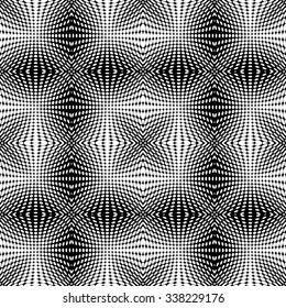 Design seamless monochrome dots background. Abstract waving pattern. Vector art. No gradient