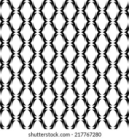 Design seamless monochrome ellipse geometric lines pattern. Abstract grid textured background. Vector art