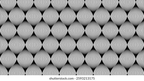 Design seamless monochrome ellipse pattern. Abstract background Vector