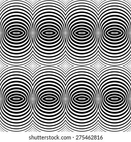 Design seamless monochrome ellipse pattern. Abstract textured background. Vector art. No gradient
