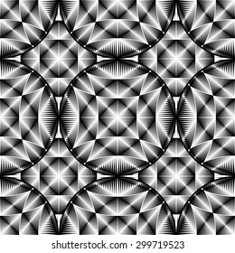 Design seamless monochrome ellipse pattern. Abstract geometric background. Vector art. No gradient