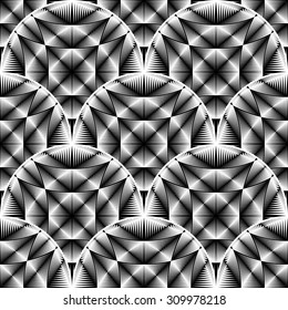 Design seamless monochrome ellipse pattern. Abstract geometric background. Vector art. No gradient