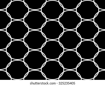 Design seamless monochrome ellipse pattern. Abstract grid background. Vector art