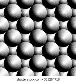 Design seamless monochrome ellipse pattern. Abstract textured background. Vector art. No gradient