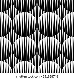 Design seamless monochrome ellipse pattern. Abstract lines textured background. Vector art. No gradient