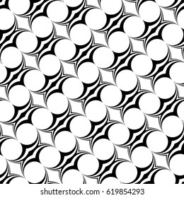 Design seamless monochrome ellipse pattern. Abstract decorative background. Vector art