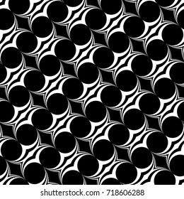Design seamless monochrome ellipse pattern. Abstract decorative background. Vector art