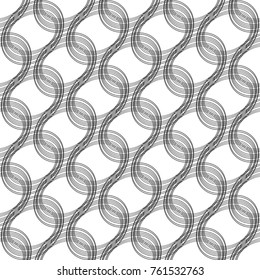 Design seamless monochrome ellipse pattern. Abstract lines textured background. Vector art. No gradient
