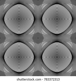 Design seamless monochrome ellipse pattern. Abstract grid textured background. Vector art. No gradient