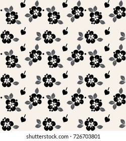Design seamless monochrome floral pattern. Abstract decorative background. Vector art
