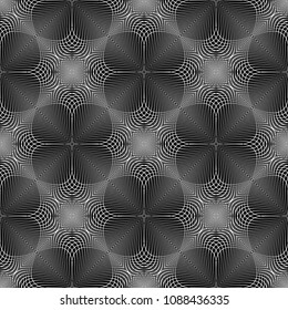 Design seamless monochrome flower pattern. Abstract grid background. Vector art. No gradient