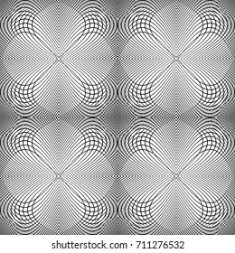 Design seamless monochrome flower pattern. Abstract grid background. Vector art. No gradient