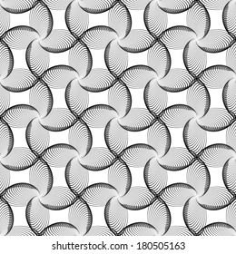 Design seamless monochrome geometric lines pattern. Abstract textured lattice background. Vector art