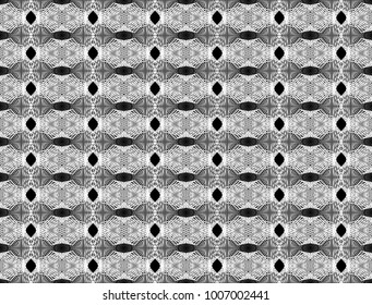 Design seamless monochrome geometric pattern. Abstract lines textured background. Vector art. No gradient