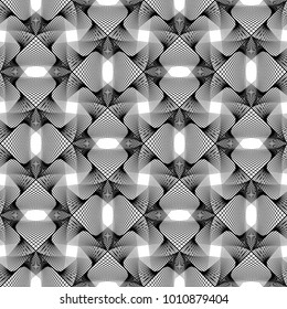 Design seamless monochrome geometric pattern. Abstract decorative background. Vector art. No gradient