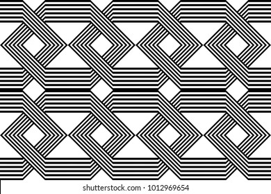 Design seamless monochrome geometric pattern. Abstract background. Vector art