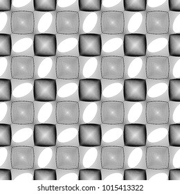 Design seamless monochrome geometric pattern. Abstract lines textured background. Vector art. No gradient