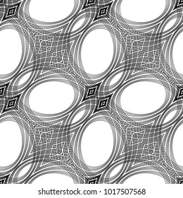 Design seamless monochrome geometric pattern. Abstract lines textured background. Vector art. No gradient