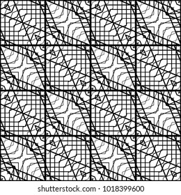 Design seamless monochrome geometric pattern. Abstract background. Vector art. No gradient