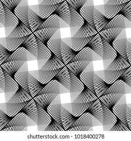 Design seamless monochrome geometric pattern. Abstract decorative background. Vector art. No gradient