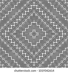 Design seamless monochrome geometric pattern. Abstract striped background. Vector art