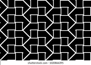 Design seamless monochrome geometric pattern. Abstract background. Vector art