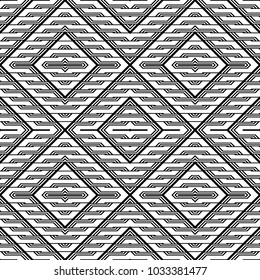 Design seamless monochrome geometric pattern. Abstract background. Vector art