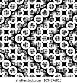 Design seamless monochrome geometric pattern. Abstract zigzag background. Vector art