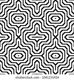 Design seamless monochrome geometric pattern. Abstract background. Vector art