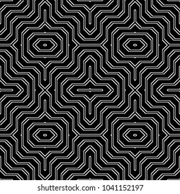 Design seamless monochrome geometric pattern. Abstract background. Vector art