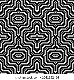 Design seamless monochrome geometric pattern. Abstract background. Vector art