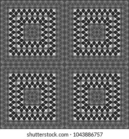 Design seamless monochrome geometric pattern. Abstract illusion background. Vector art. No gradient