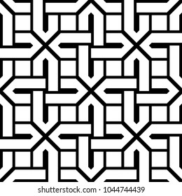 Design seamless monochrome geometric pattern. Abstract background. Vector art