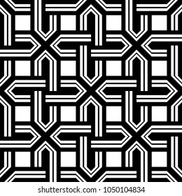 Design seamless monochrome geometric pattern. Abstract background. Vector art
