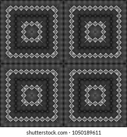 Design seamless monochrome geometric pattern. Abstract decorative background. Vector art. No gradient