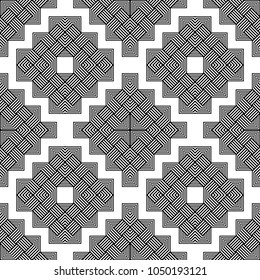 Design seamless monochrome geometric pattern. Abstract background. Vector art