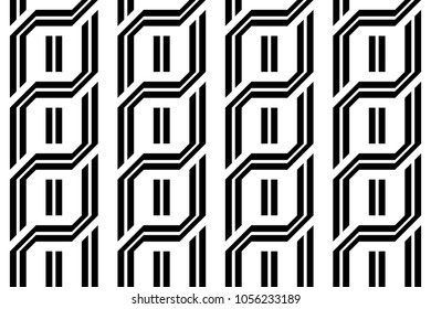 Design seamless monochrome geometric pattern. Abstract stripy background. Vector art