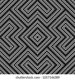 Design seamless monochrome geometric pattern. Abstract striped background. Vector art