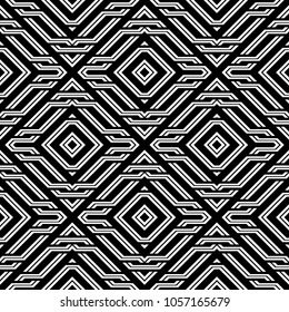 Design seamless monochrome geometric pattern. Abstract background. Vector art